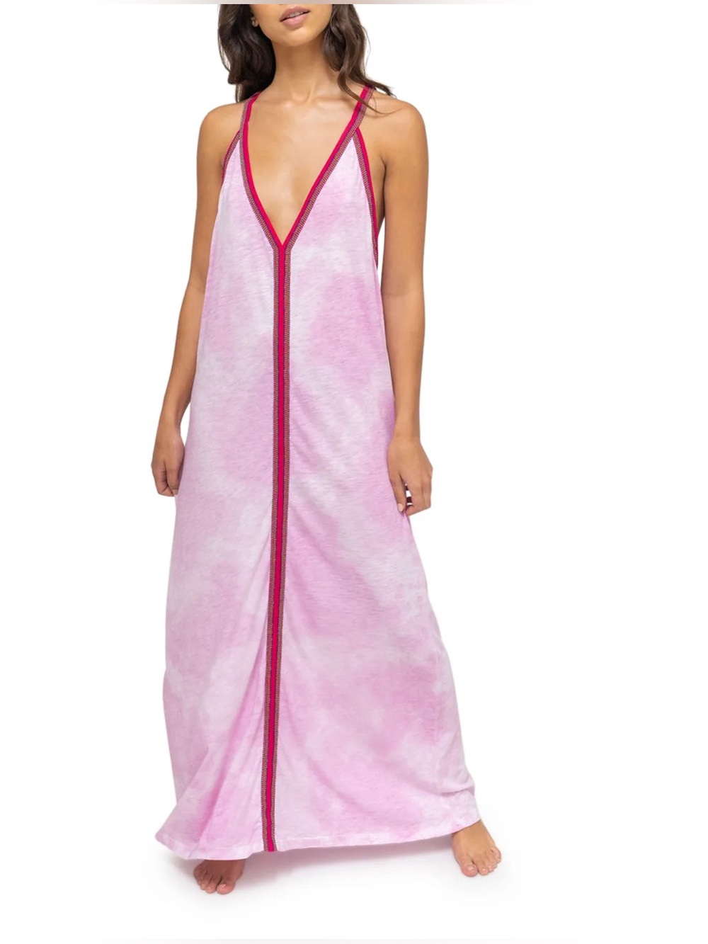 💗 Pitusa Pink Tie-Dye Maxi Dress | One Size
